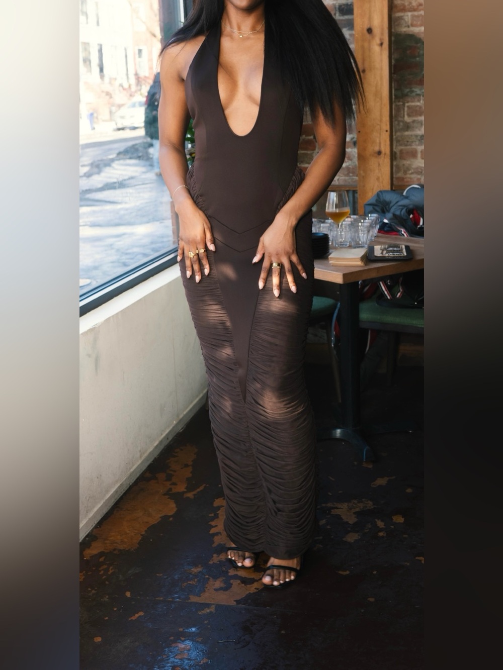 Heiress Beverly Hills - The Sculpt Dress in Chocolate Brown